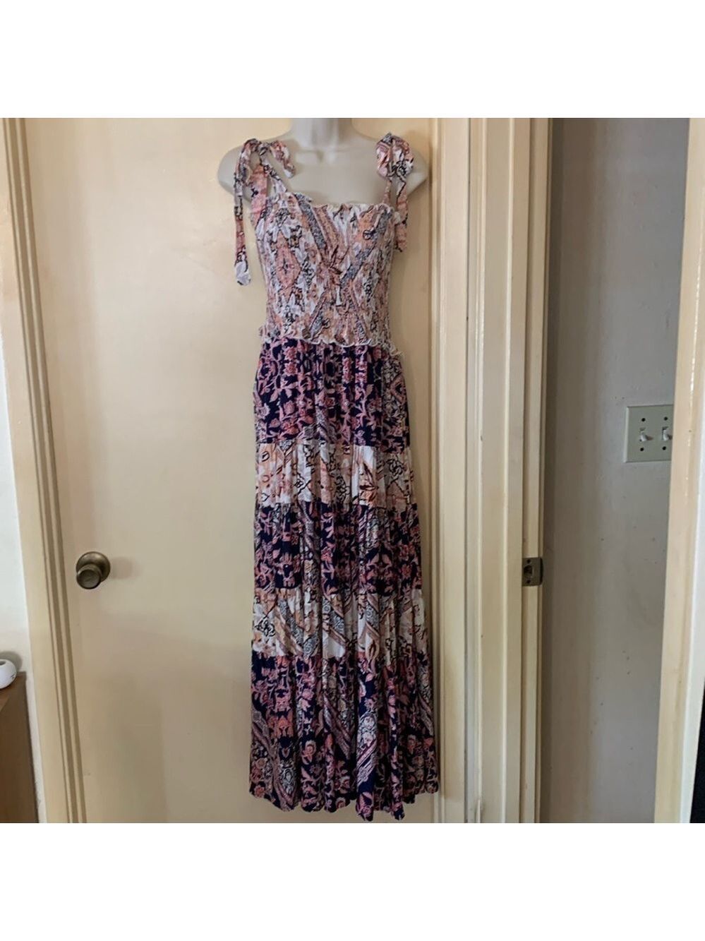 Abel the Label rayon multi color maxi dress size S